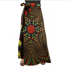 Womens 3D Weed Vortex Mandala Wrap Skirt W/ Pocket - HalfMoonMusic