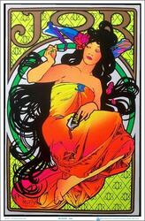 JOB Smoking Lady Flocked Blacklight Poster - HalfMoonMusic