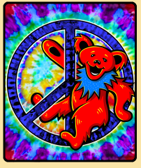 Grateful Dead Peace Bear Throw Blanket - HalfMoonMusic