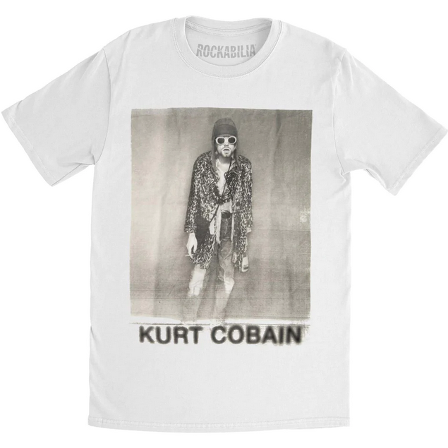 Mens Nirvana Kurt Cobain Leopard Photo T-Shirt - HalfMoonMusic