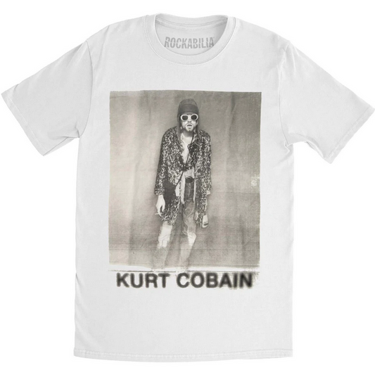Mens Nirvana Kurt Cobain Leopard Photo T-Shirt - HalfMoonMusic