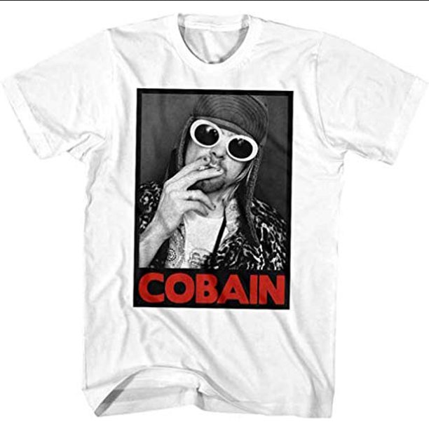 Mens Kurt Cobain Smoking Box T-Shirt - HalfMoonMusic