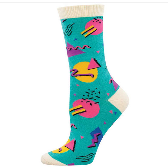 Womens 90's Vibes Pattern Socks - HalfMoonMusic