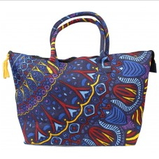 Origin Of Life Blue Mandala Large Tote Bag - HalfMoonMusic