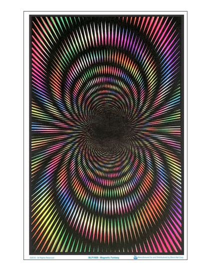 Magnetic Fantasy Trippy Flocked Blacklight Poster - HalfMoonMusic