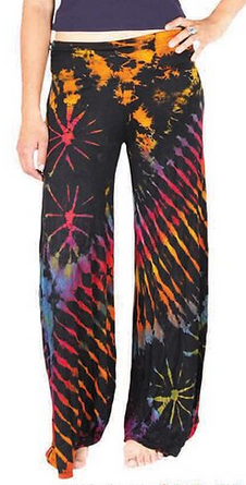 Women's Spandex Tie-Dye Full Length Flowy Pants - HalfMoonMusic