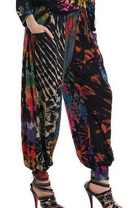 Women's Tie-Dye Mixed Pattern Patchwork Pants - HalfMoonMusic