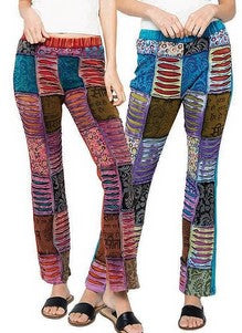 Womens Patchwork Razorcut Pants - HalfMoonMusic