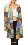 Women's Patchwork Cotton Kimono - HalfMoonMusic