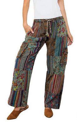 Men's Cotton Mushroom Patchwork Pants - HalfMoonMusic