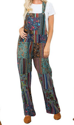 Mushroom Patchwork Jumpsuit - HalfMoonMusic