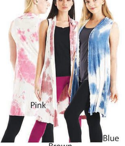 Women's Spandex Tie-Dye One Tone Vest W/ Pockets - HalfMoonMusic