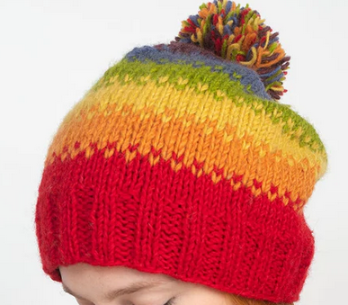 Blurred Lines Pom Beanie - HalfMoonMusic