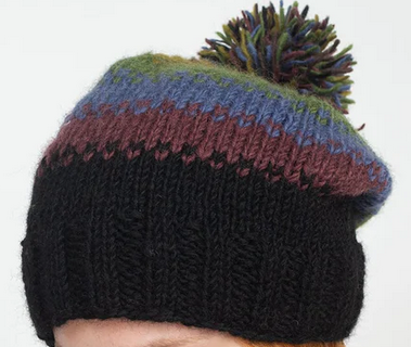 Blurred Lines Pom Beanie - HalfMoonMusic