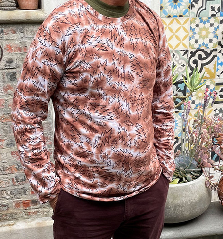 Men's Tie-Dye Longsleeve Bolt Print T-Shirt - HalfMoonMusic