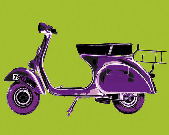 Vespa Color Block Art Print - HalfMoonMusic