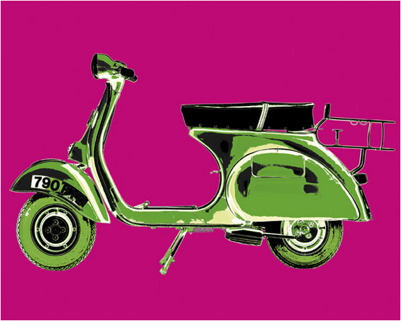 Vespa Color Block Art Print - HalfMoonMusic