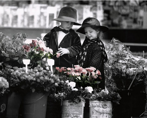Innocence Children in Hats Art Print - HalfMoonMusic