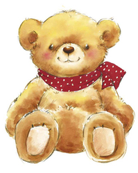 Teddy Bear Scarf Art Print - HalfMoonMusic