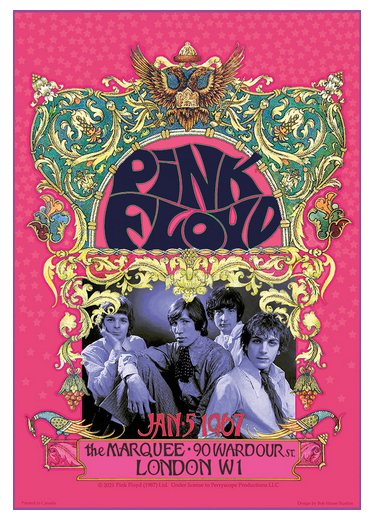 Pink Floyd Marquee 1967 Nouveau Art Print - HalfMoonMusic