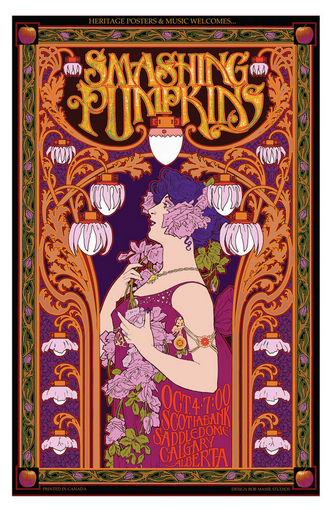 Smashing Pumpkins Calgary Nouveau Art Print - HalfMoonMusic