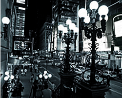 42nd Street At Night Art Print - HalfMoonMusic