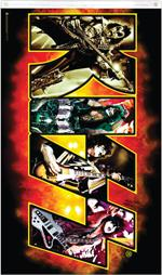 Kiss Collage Logo Flag - HalfMoonMusic