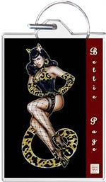 Bettie Page Tiger Keychain - HalfMoonMusic