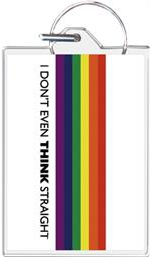 I Don't Even Think Straight Keychain - HalfMoonMusic