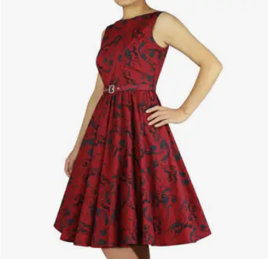 Women's Cotton Belted Sleeveless Ruffle Dress - HalfMoonMusic