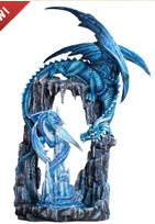 Blue Dragon Cave Statue - HalfMoonMusic