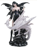 Fairy and Dragon Statue - HalfMoonMusic