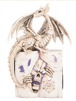 LED Dragon on Skull Book - HalfMoonMusic