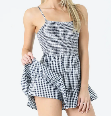 Romper With Smocked Bodice - HalfMoonMusic