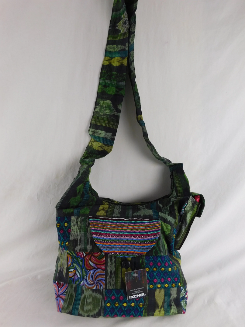 Cotton & Woven Brocade Square Patchwork Saddle Bag - HalfMoonMusic