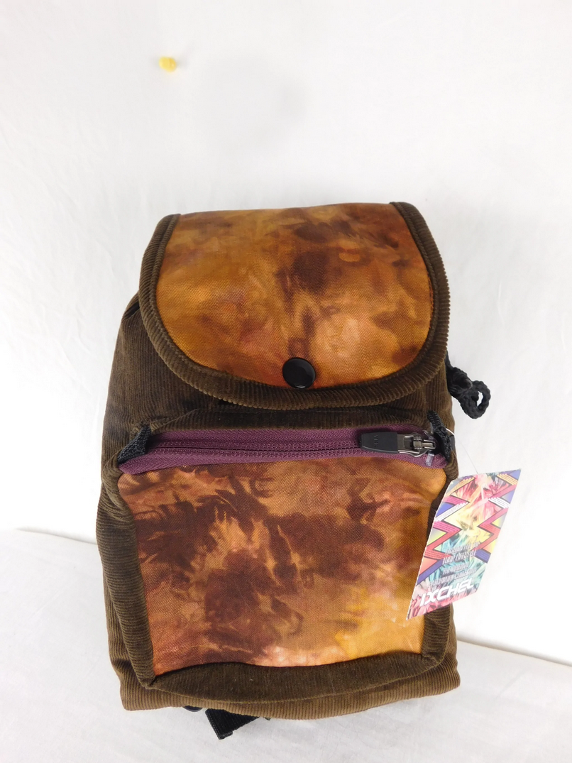 Corduroy & Denim Tie-Dye Mini Backpack - HalfMoonMusic
