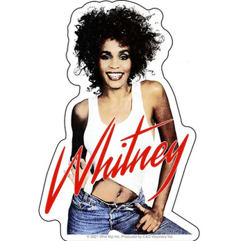 Whitney Houston Denim Jeans Sticker - HalfMoonMusic