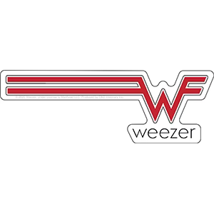 Weezer Long Red Logo Sticker - HalfMoonMusic