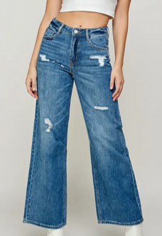 Women's Medium Wash High Rise Skater Jeans - HalfMoonMusic