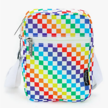 Mini Rainbow Checkered Crossbody Sling Bag - HalfMoonMusic