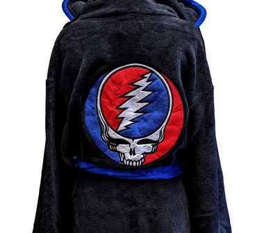 Grateful Dead Fleece Unisex Steal Your Face Embroidered Bath Robe - HalfMoonMusic