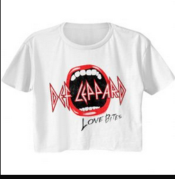 Women's Def Leppard Love Bites Mouth Crop Top - HalfMoonMusic