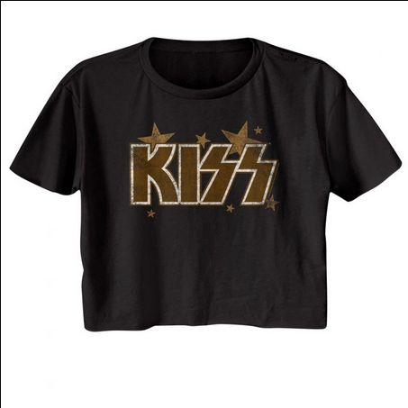 Women's Kiss "Stars" Crop Top - HalfMoonMusic