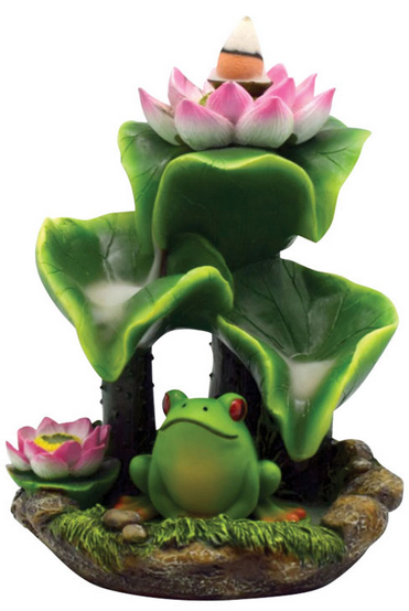 Lotus Frog Backflow Incense Burner - HalfMoonMusic