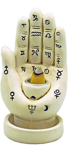 Palmistry Hand Backflow Incense Burner - HalfMoonMusic