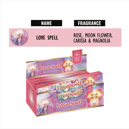 Love Spell Natural Incense Sticks - HalfMoonMusic
