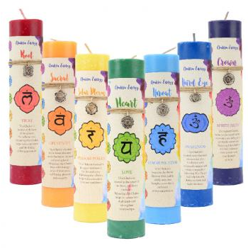 Chakra Pillar Candles - HalfMoonMusic