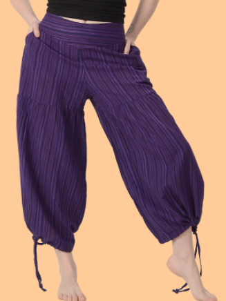 Women's Cotton Striped 2-Way Palazzo Pants - HalfMoonMusic