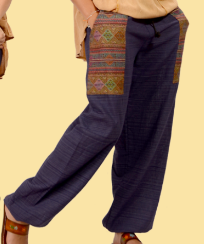 Women's Cotton Daydream Nation Deep Panel Pocket Pants - HalfMoonMusic
