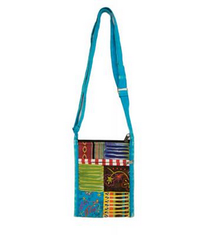 Cotton Patchwork Embroidered Passport Bag - HalfMoonMusic